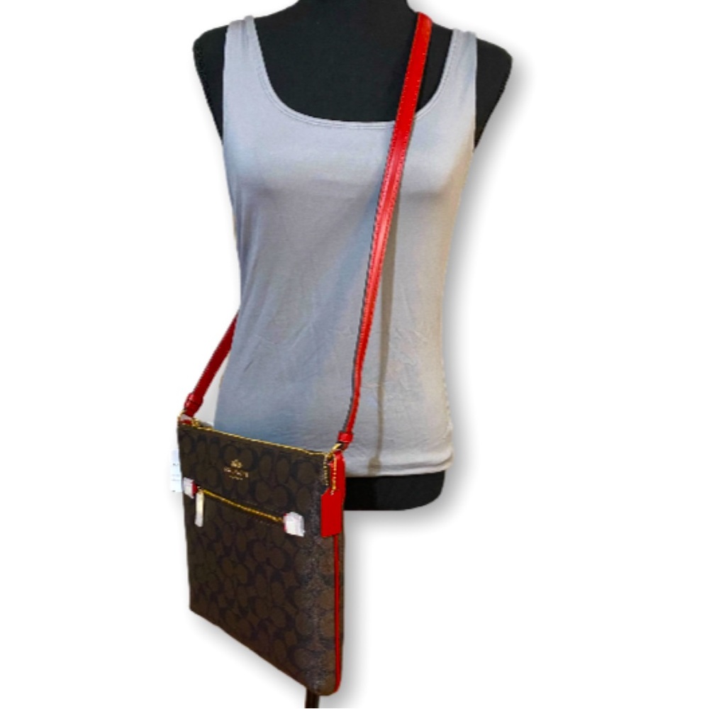 Brand New Sig Rowan File Bag Brown/ Red.. The Perfect Crossbody Purse ♥️ - Picture 7 of 7